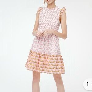 J. Crew Pink and Orange Mini Dress